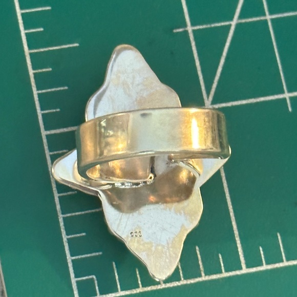 Gray moonstone southwestern sterling silver adjustable ring - Picture 5 of 7